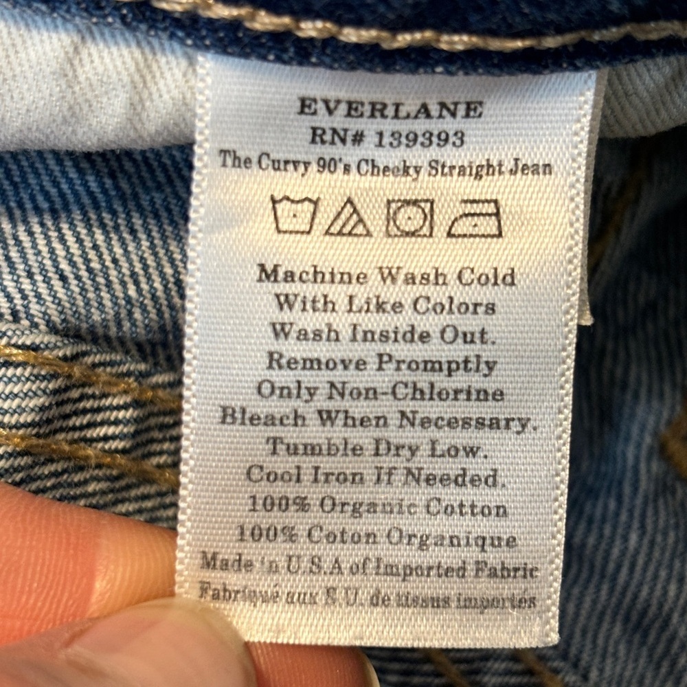 Everlane The Curvy '90s Cheeky Straight Jean Button Fly Organic Cotton Size 28 - Picture 7 of 11